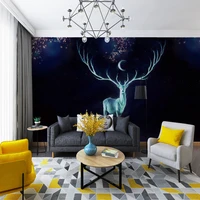 custom wallpaper modern beautiful dream starry sky deer background wall silk waterproof material