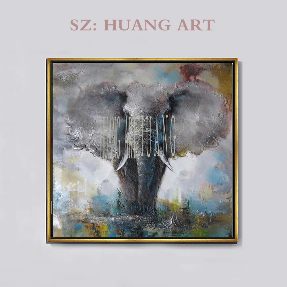 Настенный Поп Арт холст африканская Ручная роспись Слон абстрактная картина