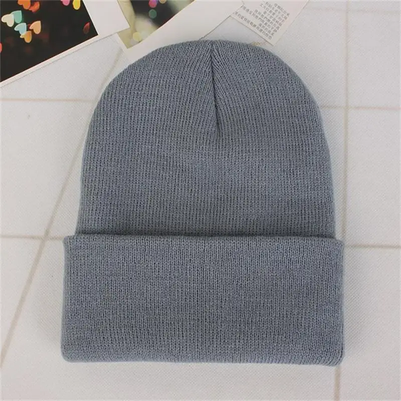 30 PCS DIY Personality Design Custom LOGO Autumn Winter Solid Color Knit Hats Skullies Beanies Men Women Team Brand Customize