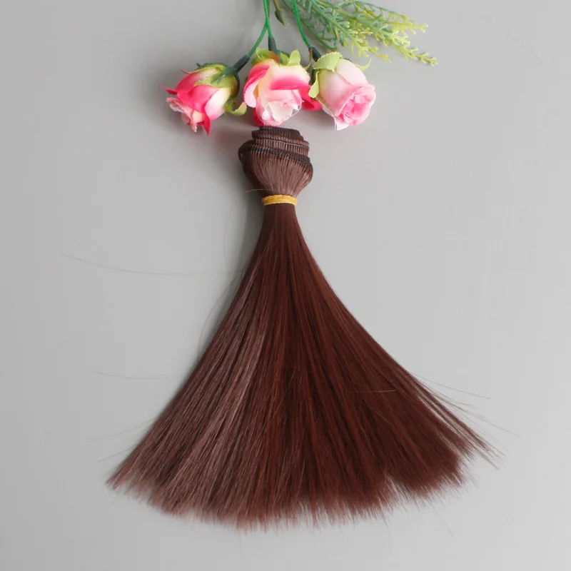 Fanyi 15 см * 100 длинные прямые высокотемпературные волокна BJD SD парики DIY Волосы для