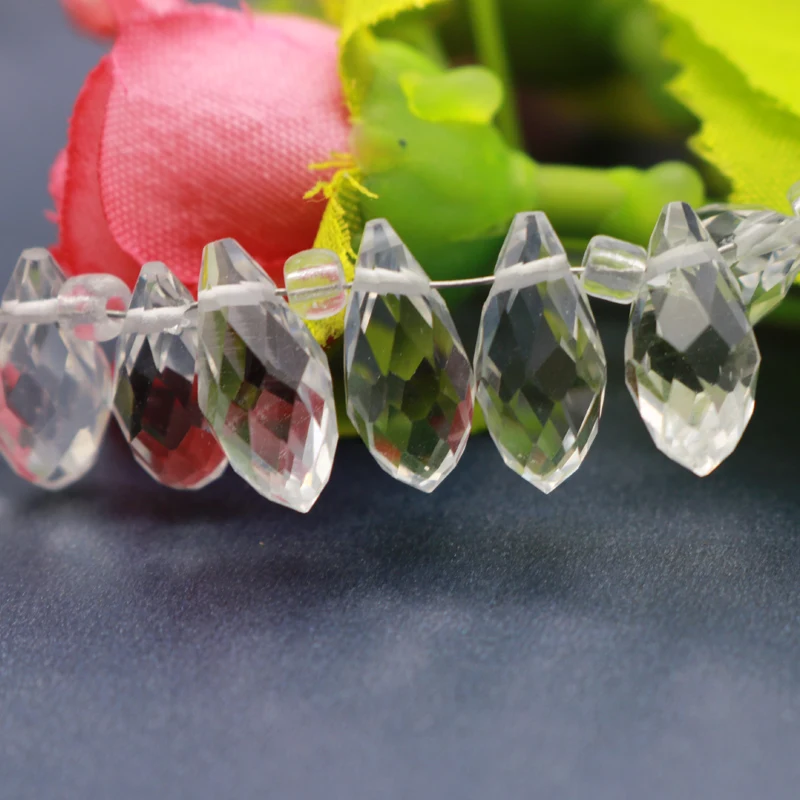 

100 шт./лот 6x12 мм Бесплатная доставка прозрачные белые капли воды хрустальные бусины стеклянные украшения свободные каплевидные бусины для р...