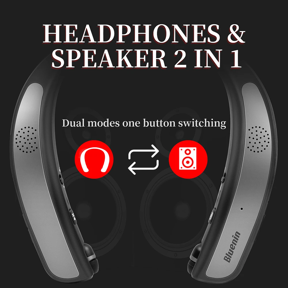 Bluenin TWS 2 в 1 наушники и динамик настоящий 3D стерео звук Bluetooth наушники IPX4 беспроводная уличная спортивная Гарнитура наушники