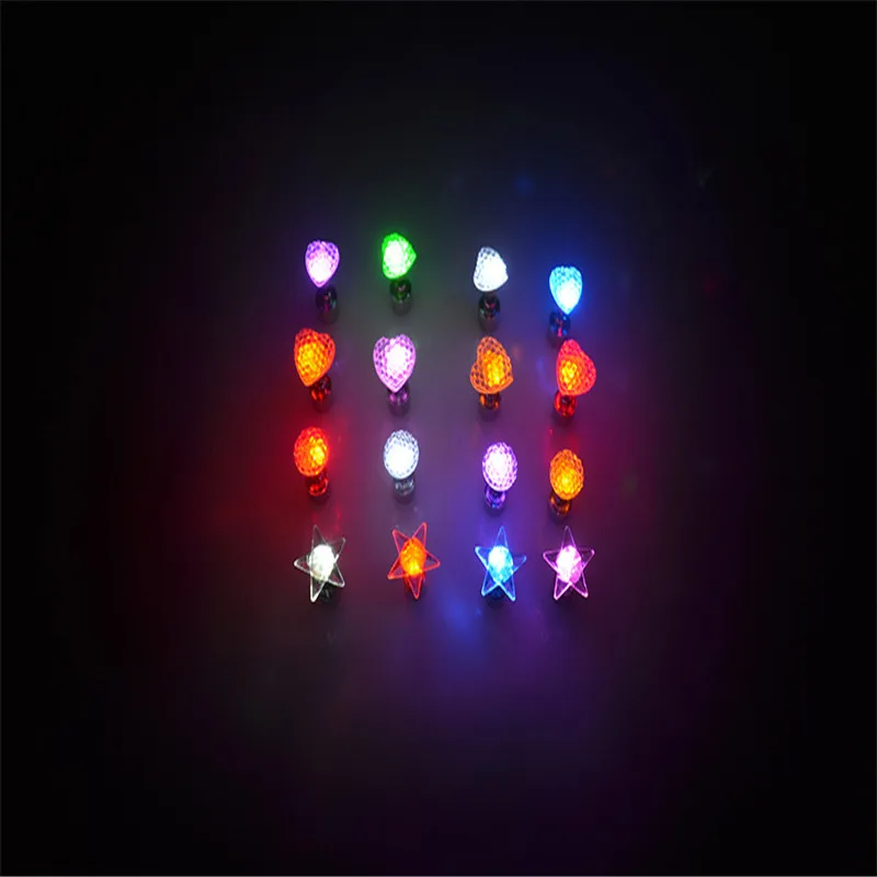 CLAITE 1 пара LED светящиеся серьги гвоздики пятиконечные звезды для танцевальной