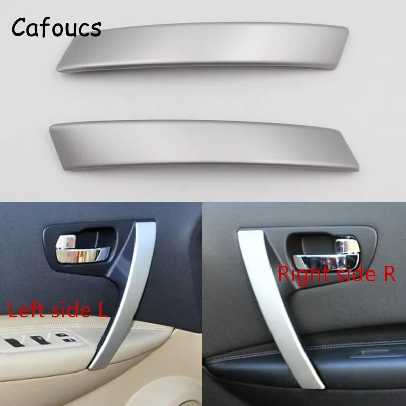 Cafoucs автомобиля внутренняя дверная ручка Крышка для Nissan Qahsqai J10 2007- Передняя ручка отделка 80945-JE50A 80944-JE50A
