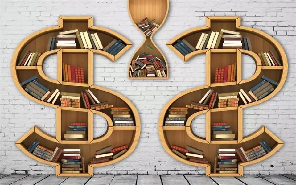 Пользовательские 3d фото обои роспись Диван ТВ фон S образная книжная полка
