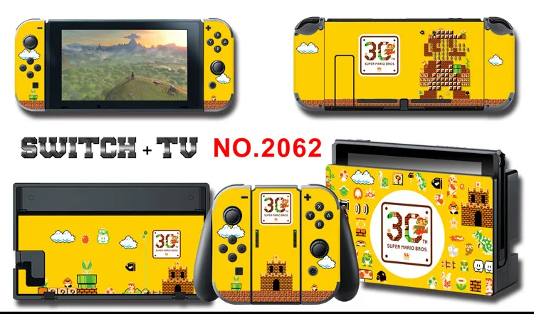 Для nintendo Switch Pain sticker консоль Dock Joy Con полное покрытие цветной бумажной кожи Закаленное стекло протектор экрана от 2000-2305
