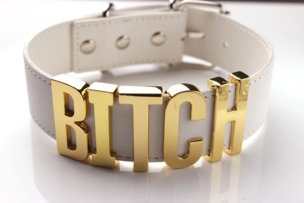 Сука чокер женский черный ожерелье Лучшая сука 3D слово воротник сексуальный