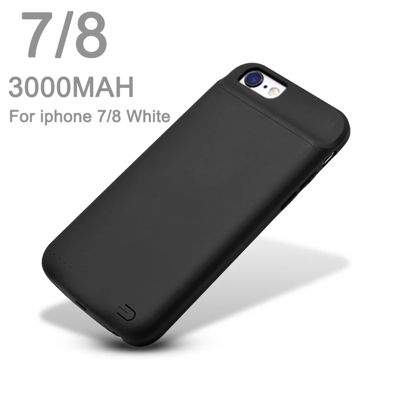 Чехлы для зарядного устройства для iPhone 6 6s 7 8 Plus 3000/4200 мАч чехол для банка питания ультра тонкий внешний пакет резервного копирования зарядное устройство чехол - Цвет: 3000mAhblack for78