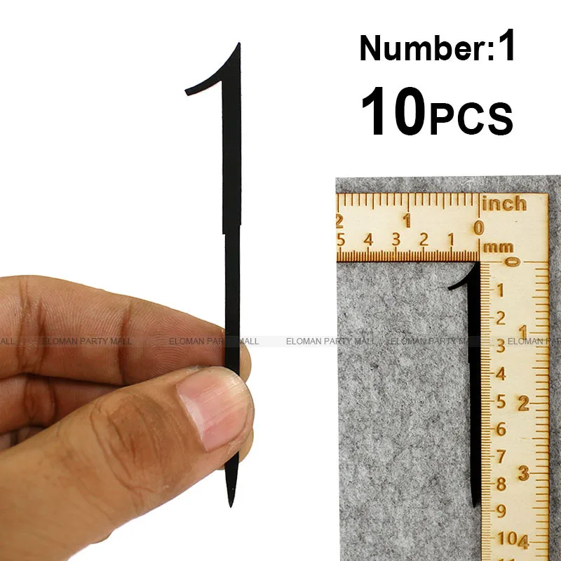 Number-1-10PCS 10 шт./лот 0-9 черный акриловый Топпер для кексов на свадьбу и день рождения украшения возраст Топпер для торта - Цвет: Number-1-10PCS