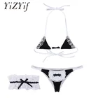 YiZYiF женское бикини, комплекты нижнего белья, Порно мини-юбка, аниме косплей, японский Лолита, кружевные комплекты с тремя точками бюстгальтера, сексуальное нижнее белье