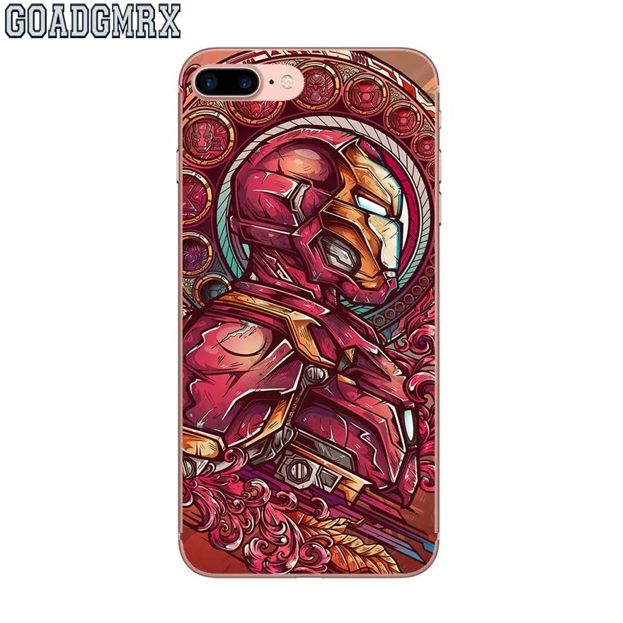 Мстители Железный человек винтажный узор для iPhone 6 6S 7 8 Plus X XS MAX XR 4 4S 5 5S SE 5C