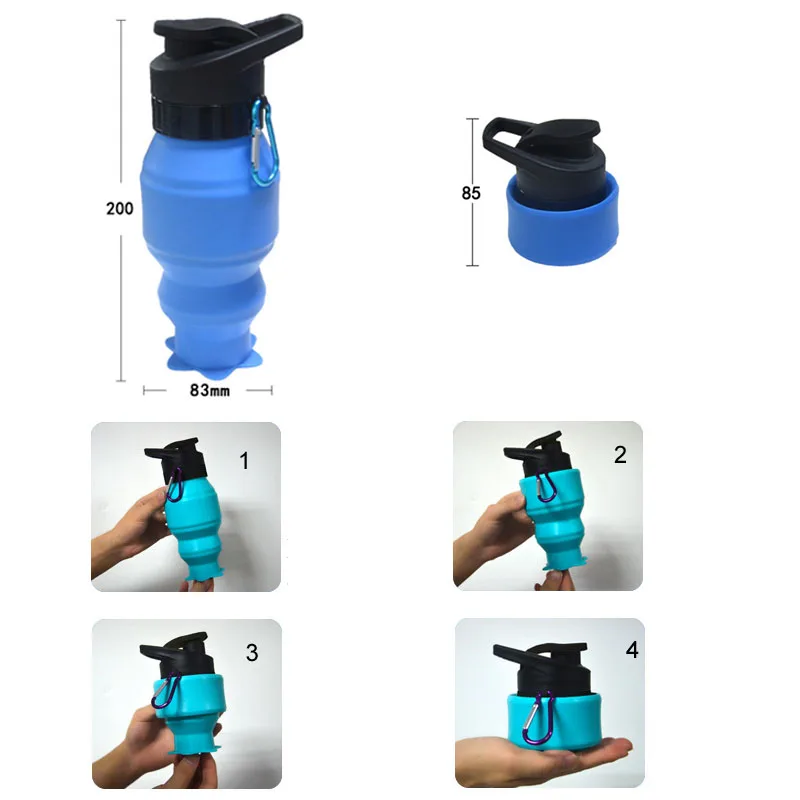 Силиконовая складная бутылка телескопическая Складная портативная
