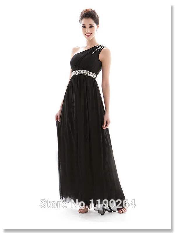 Fashion one shoulder handmade diamond beaded slim high waist evening dress full long formal dinner service | Свадьбы и торжества
