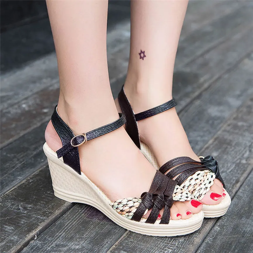 Женская обувь женские босоножки женская на танкетке Летние платформе с носком