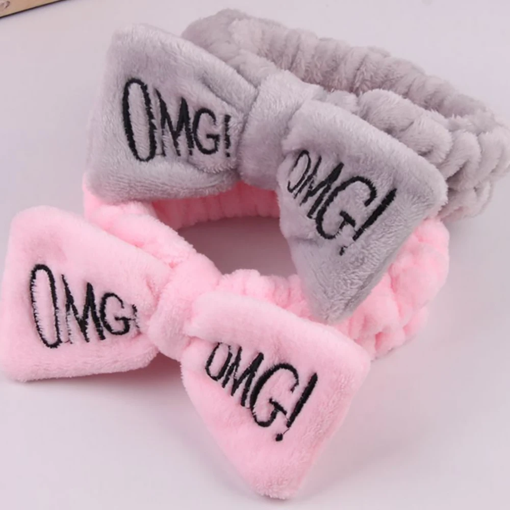 Повязка для волос OMG из кораллового флиса с надписью OMG|Аксессуары укладки| |