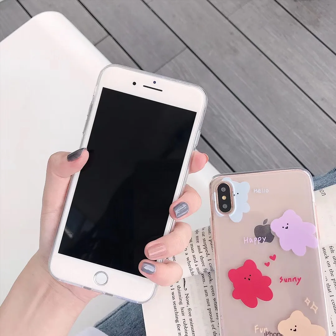 INS Корея милый карамельный медведь чехол для телефона iphone Xs MAX XR X 6 6s 7 8 plus Супер