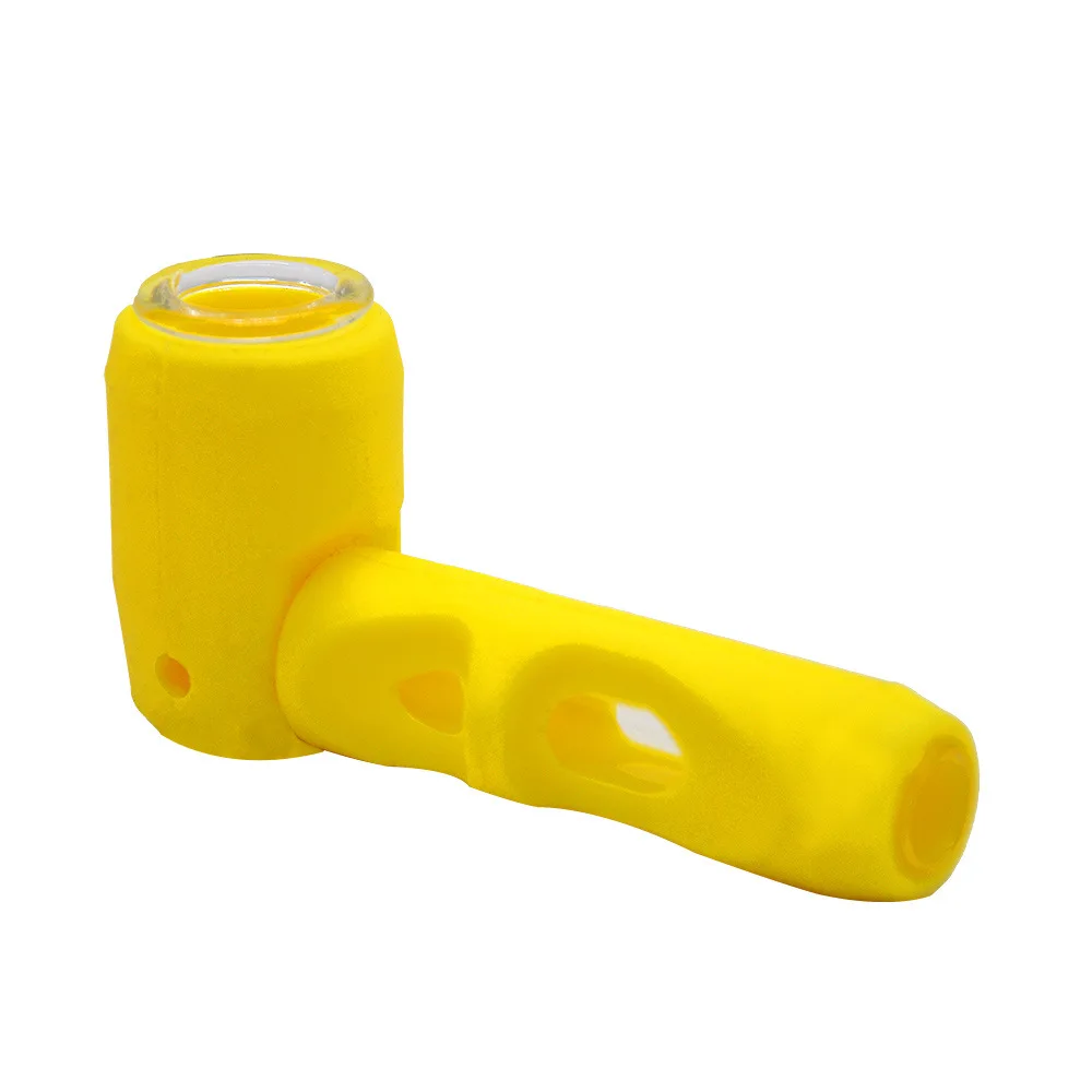 

112mm new listing Multicolor durable silicone pipe hammer shaped silicone smoking pipe cigarette tobacco Accessories