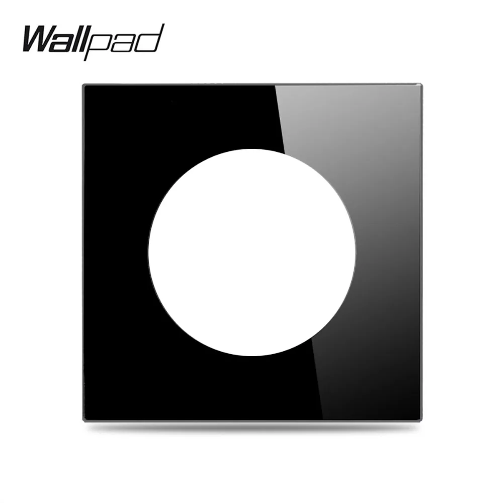 

L6 DIY White Black Single Glass Panel Plate For Switch Socket Free Combination, 86*86mm