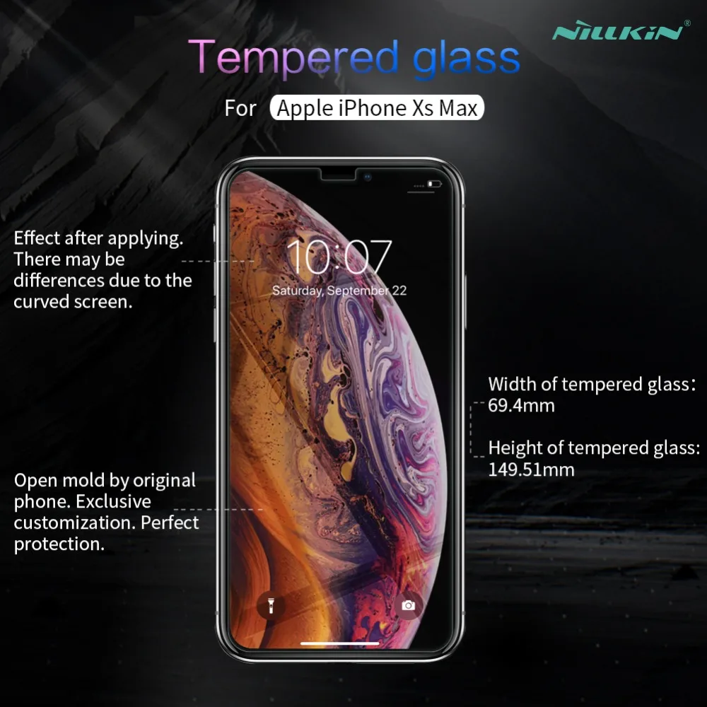 Для iPhone XS MAX стекло Nillkin Super T + Pro ультратонкое закаленное для защиты экрана XR X Nilkin