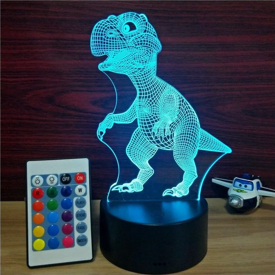 Динозавр annimal акриловый 3D светодиодный ночник USB креативный сенсорный маленький