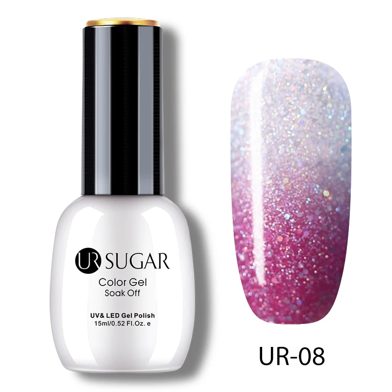 Ur Sugar, меняющий цвет, Гель-лак для ногтей, термостойкий УФ-Гель-лак, 3 слоя, впитывается, для маникюра, украшения ногтей, 15 мл - Цвет: 8