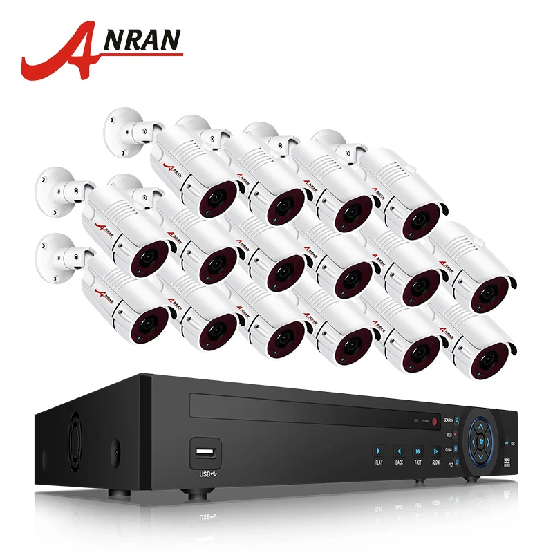ANRAN 16CH 5.0MP NVR H.265 система видеонаблюдения комплект ночное видение наружная