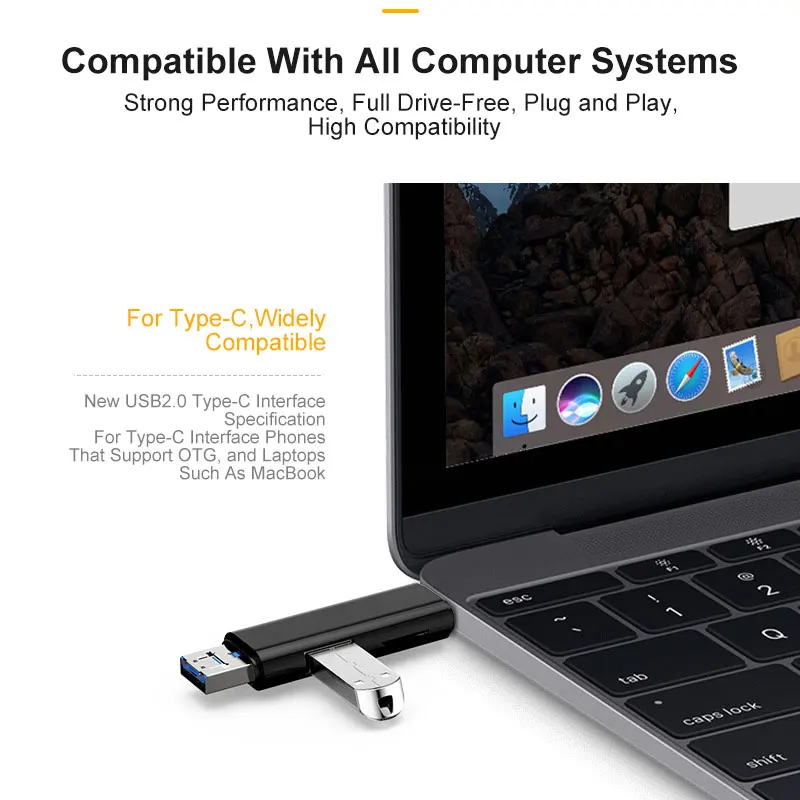Micro USB 3,0 считыватель смарт-карт для type-C флэш-накопитель адаптер для компьютера, ноутбука аксессуары OTG многофункциональный TF карта гаджет