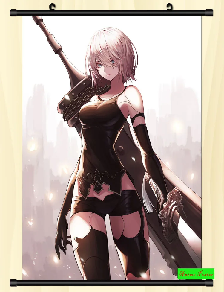 NieR Automata настенная прокрутка печатная картина домашний декор японский мультфильм