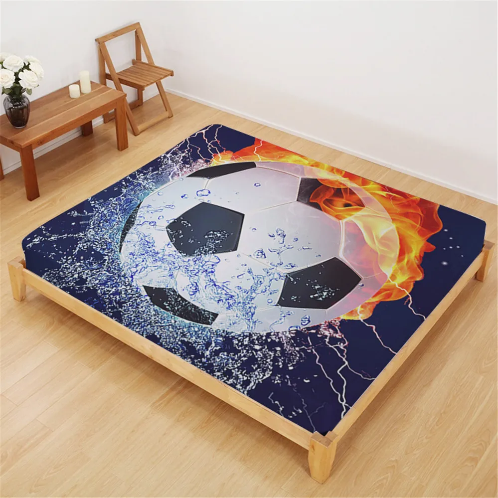 

Fire Football Bed Sheet 3D Sports Design Fitted Sheet Stadium Print Bedclothes Twin Full King Queen Bedding Deep Pocket D20