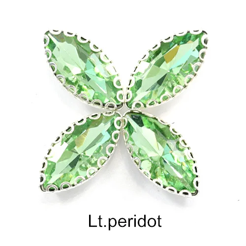 Lt.peridot 20 шт цветные стразы с конским глазом, с кружевным клешом, стразы с плоской задней стороной из хрустального стекла для Сделай Сам одежда аксессуары B1180 - Цвет: Lt.peridot