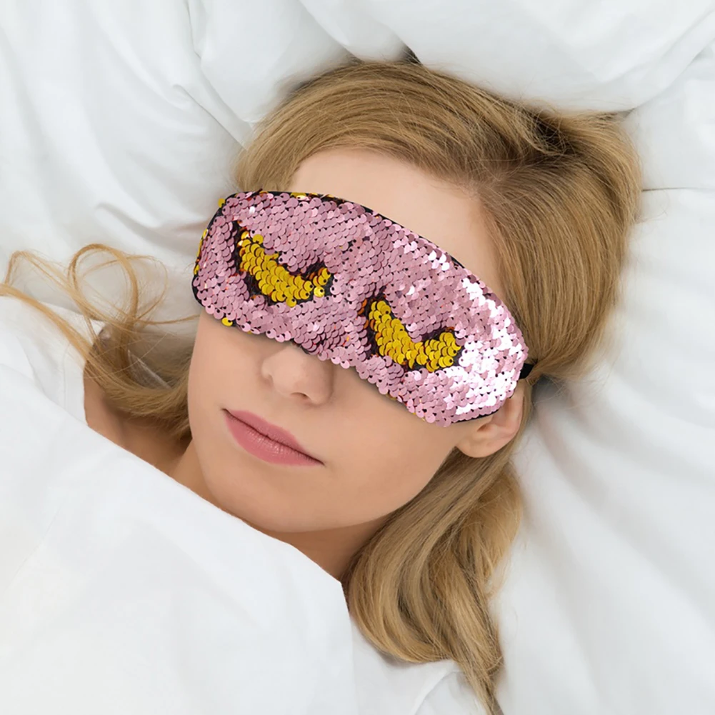 Регулируемая маска для глаз модная блестящая рта путешествий сна с повязкой