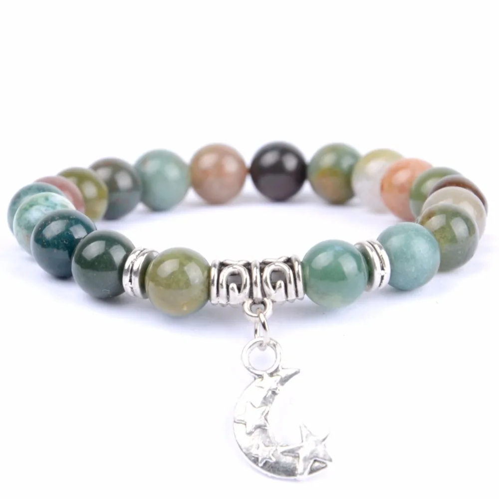 Браслет из натурального камня мужской Шарм с Луной и звездой браслеты баннеры