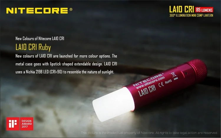NITECORE 85 люмен высокий CRI мини EDC LA10CRI Кемпинг Nichia 219B светодиодный фонарик AA фонарь для чтения лампа фонарь ночное освещение