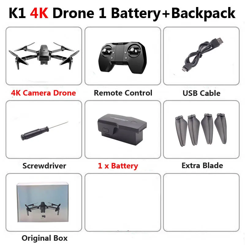 K1 4K 1b Box Visuo ZEN K1 gps Дрон с двойной камерой 4K 50 раз зум 5G WiFi FPV оптический поток бесщеточный Радиоуправляемый квадрокоптер Вертолет игрушки VS F11 - Цвет: K1 4K 1b Box