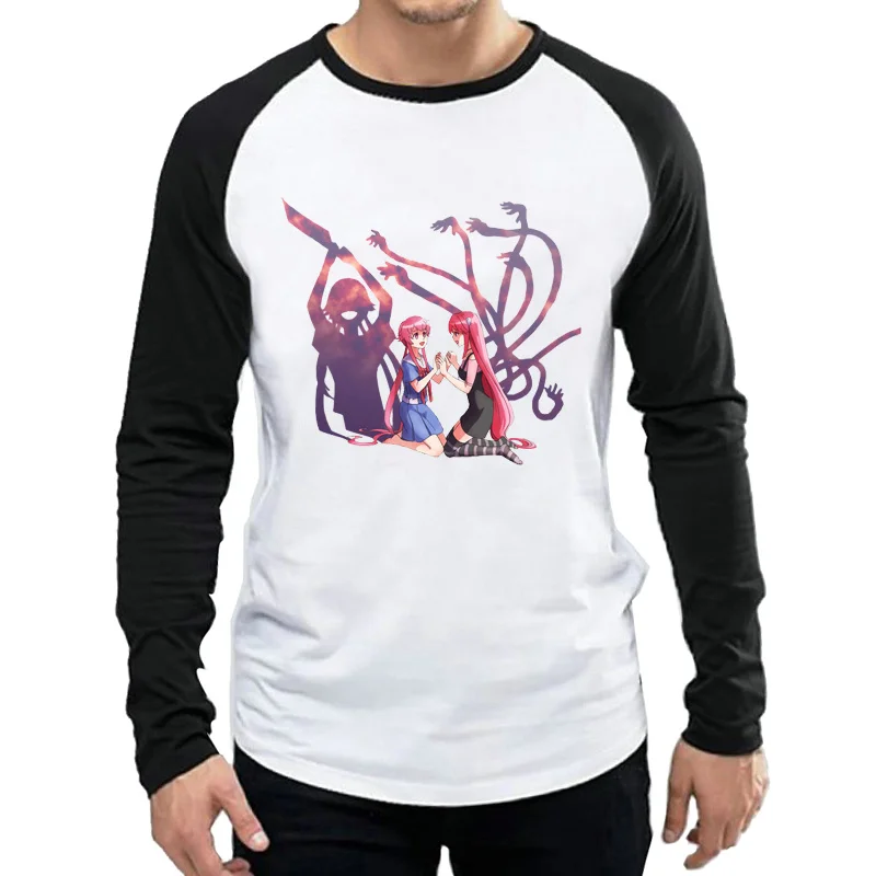 Elfen Lied Футболка белая Цвет Мужская модная одежда с длинными рукавами рисунком из