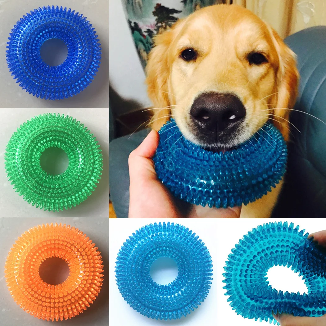 Legendog игрушка для домашних животных чистящее Зубное жевательное кольцо с шипами