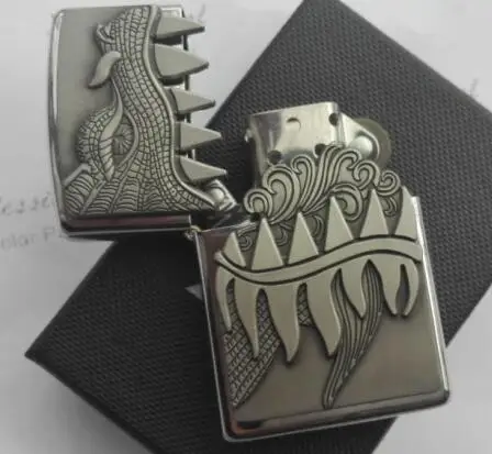 Золотой и серебряный металлический ветронепроницаемый керосиновый Зажигалка