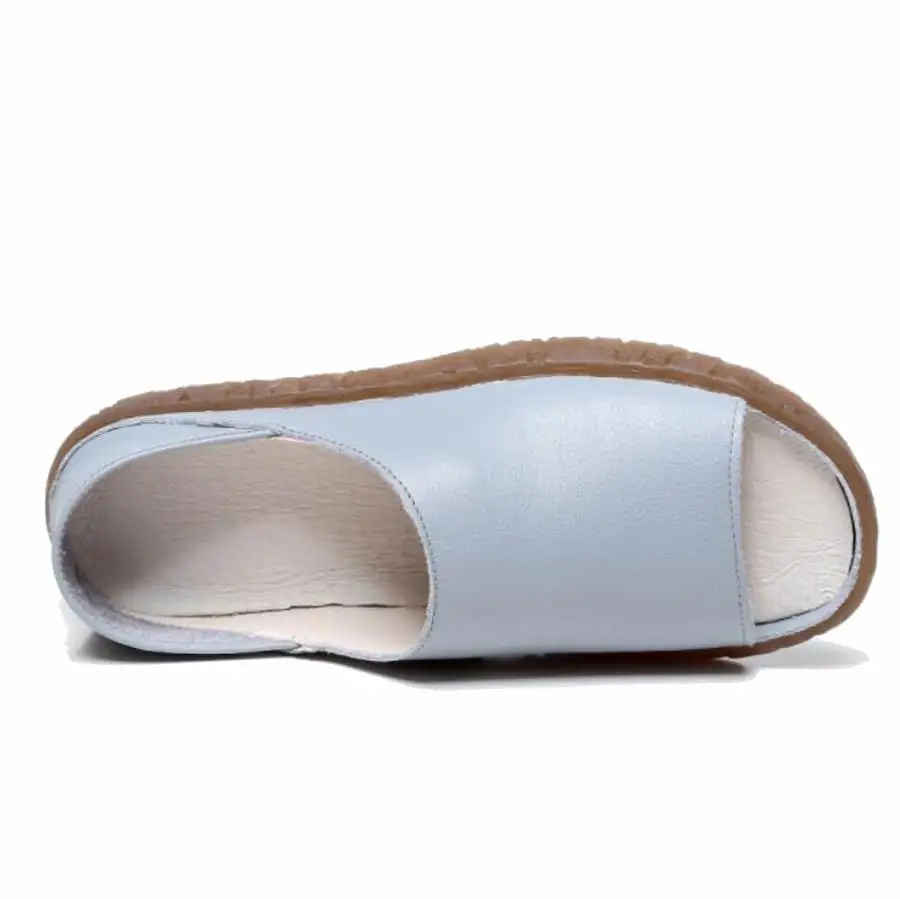 Женские сандалии из натуральной кожи GKTINOO босоножки ручной работы на плоской