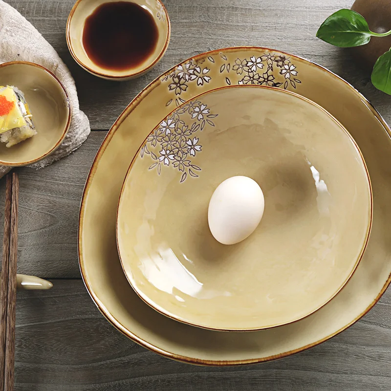 Керамическая посуда высокого качества нестандартные Цветочные расписанные