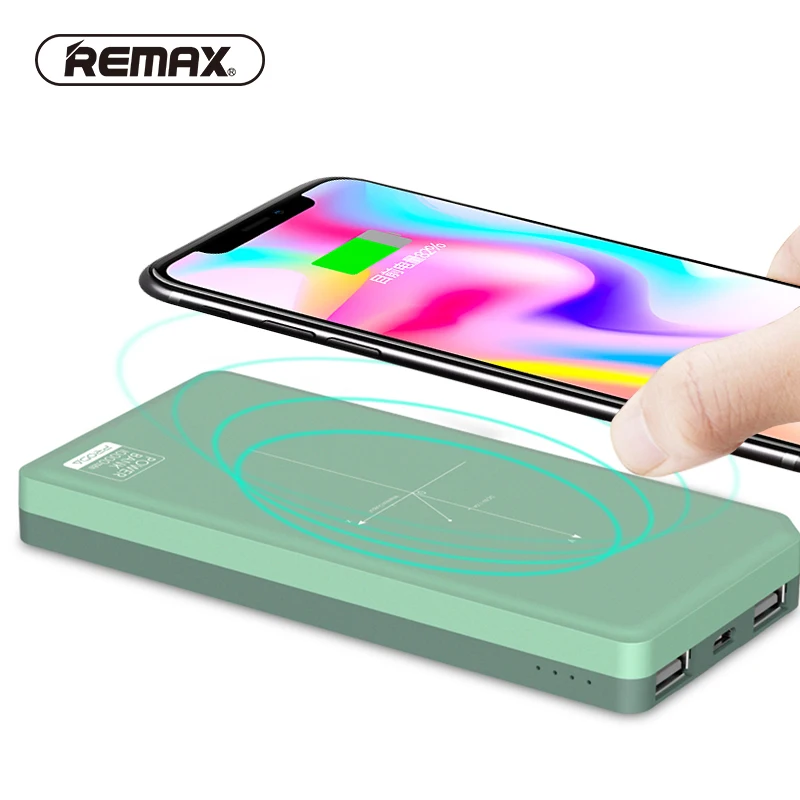 Беспроводное зарядное устройство Remax Qi 10000 мАч портативный внешний аккумулятор с