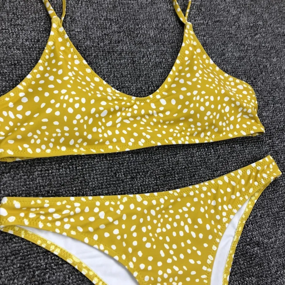 2019 Women Sexy Dot Printed Low Waist Bikini Sets Brazilian Female Swimwear Bathing Suits Push Up Summer Beach Wear |