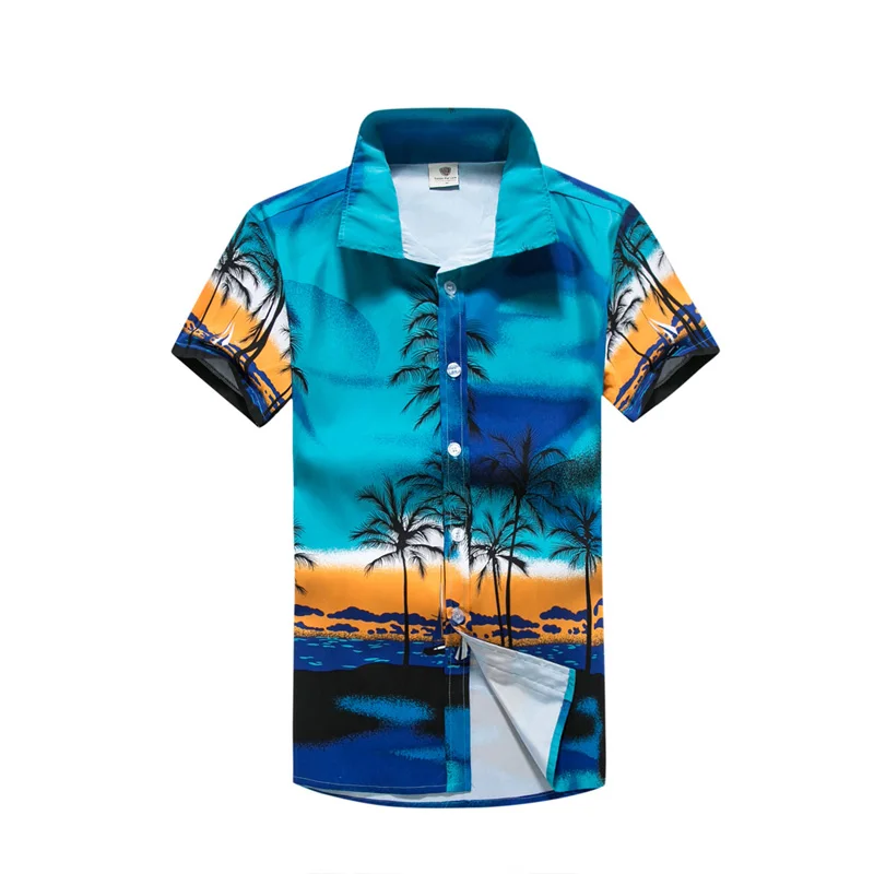 Мужские Гавайи рубашка для летнего отдыха пляж модные Floral Tropical Приморский