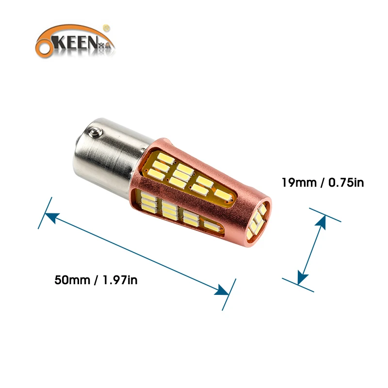 OKEEN высокое Мощность DC 12 В 3014 Светодиодный 51SMD BA15S 1156 светодиодный луковицы Canbus