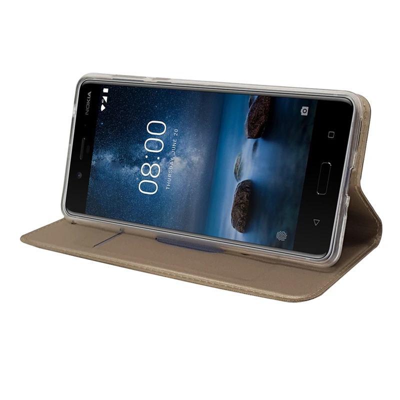 Чехол Etui для Nokia 5 Роскошный кожаный флип кошелек силиконовый чехол телефона Nokia5