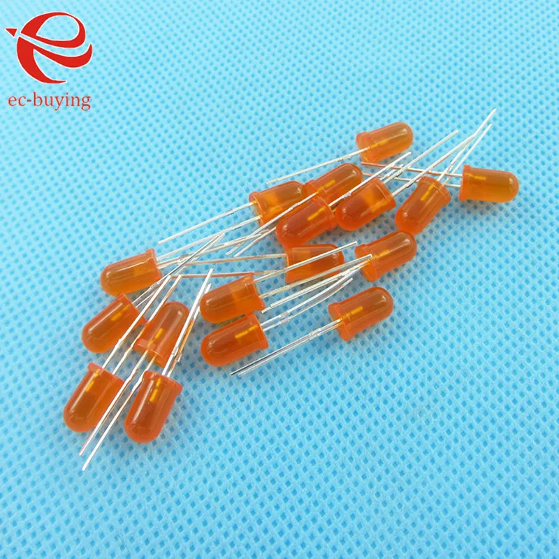 5 мм LED оранжевые диффузные круглые светоизлучающие диоды лампа DIP Plug in с широким