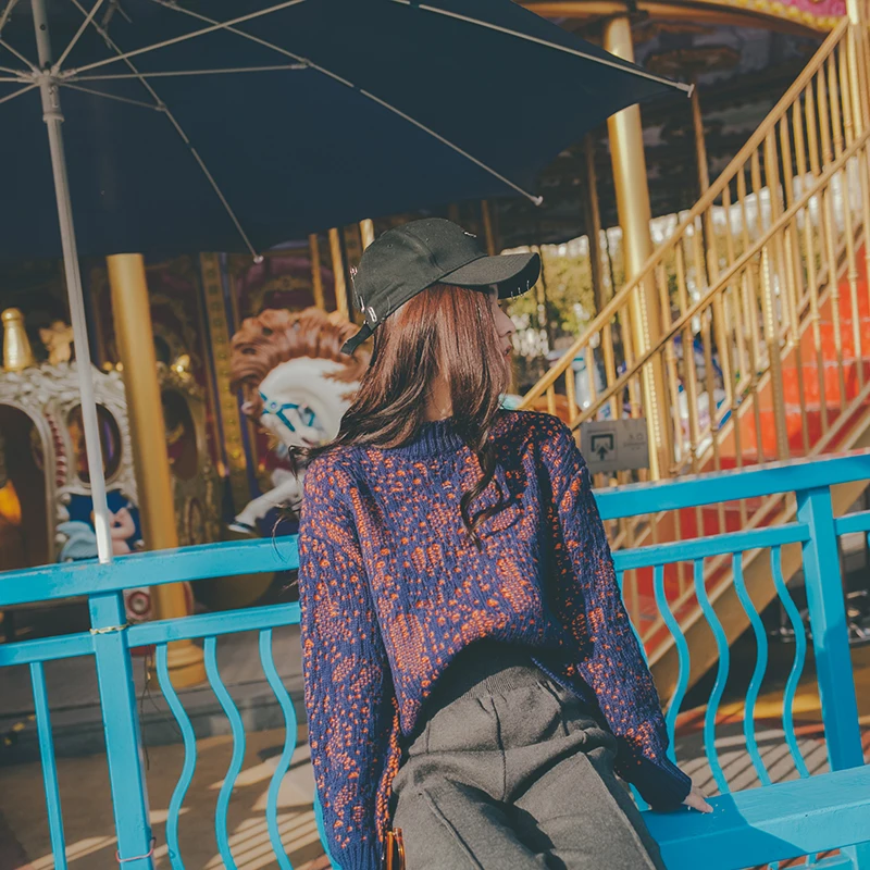 Свитера с круглым вырезом длинным рукавом короткие пуловеры стандартная зимняя