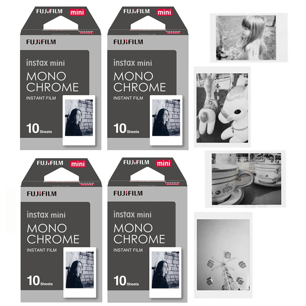 Новая монохромная пленка Fujifilm Instax Mini 8 40 листов для 300 7s 7 50s 50i 90 25 dw фотокамера