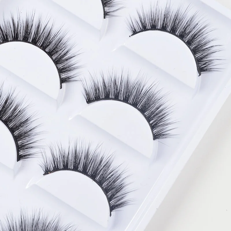 Ресницы 3d накладные норковые для наращивания 5 пар искусственные ресницы