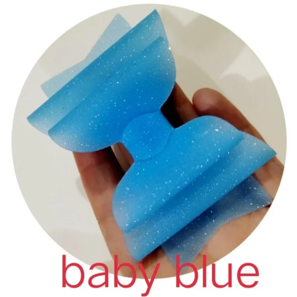 sky blue 3,5 дюймов водонепроницаемый принцесса заколки желе банты, заколки для волос Танцевальная вечеринка бант заколка для волос матовый текстурированный блеск банты - Цвет: sky blue