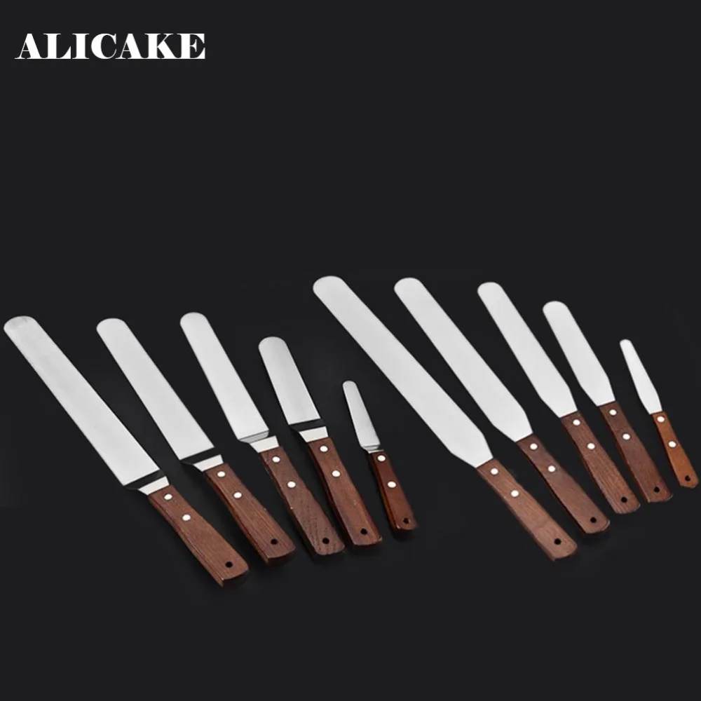 Нож Лопатка из нержавеющей стали с деревянной ручкой 6/8/10 дюйма| |